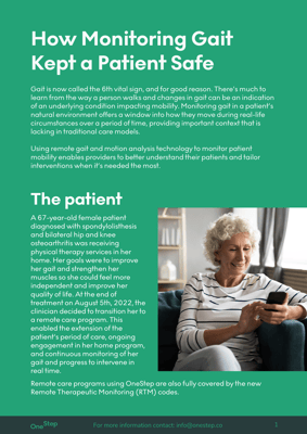 How Monitoring Gait Kept a Patient Safe 